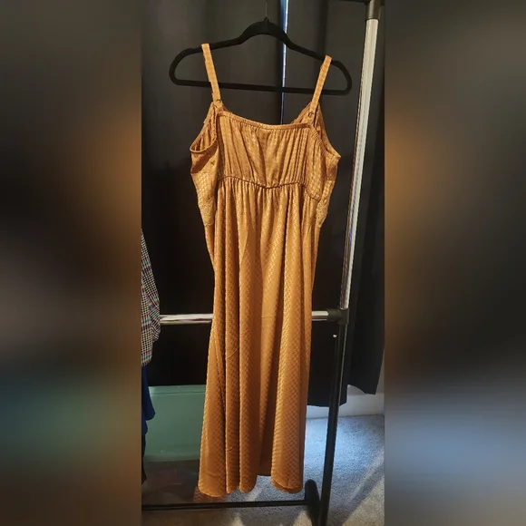 Torrid Gold Maxi Dress with Elegant V-Neckline - Picture 3 of 3